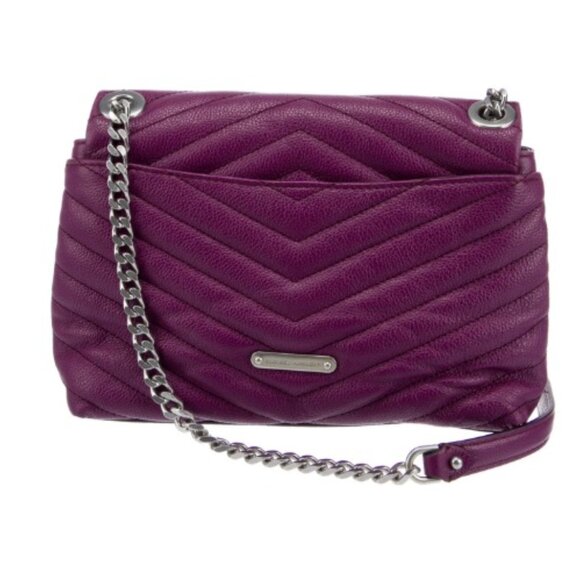 Rebecca Minkoff Edie Long Shoulder Crossbody Chevron Quilted Leather Bag - Picture 4 of 6